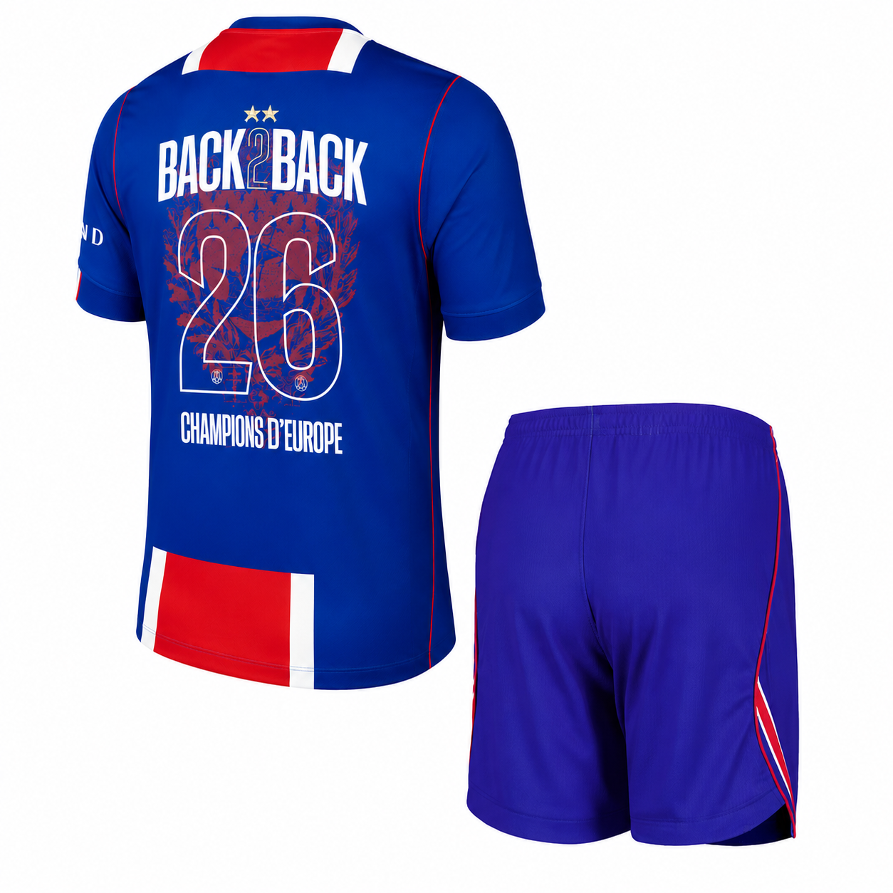 Kids PSG 26-27 Home Stadium Shirt - Champions of Europe 2026 Print