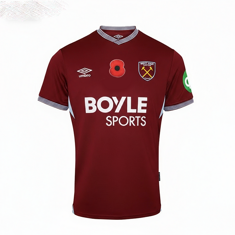 【S~4XL】West Ham United 25/26 Poppy Home Kit 1:1 Thai Quality