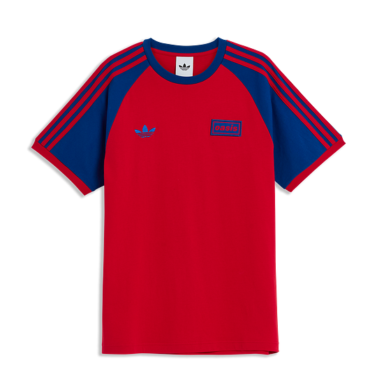(S-4xl)2025 Oasis Tour 3-Stripes Clear Scarlet/Royal T-Shirt