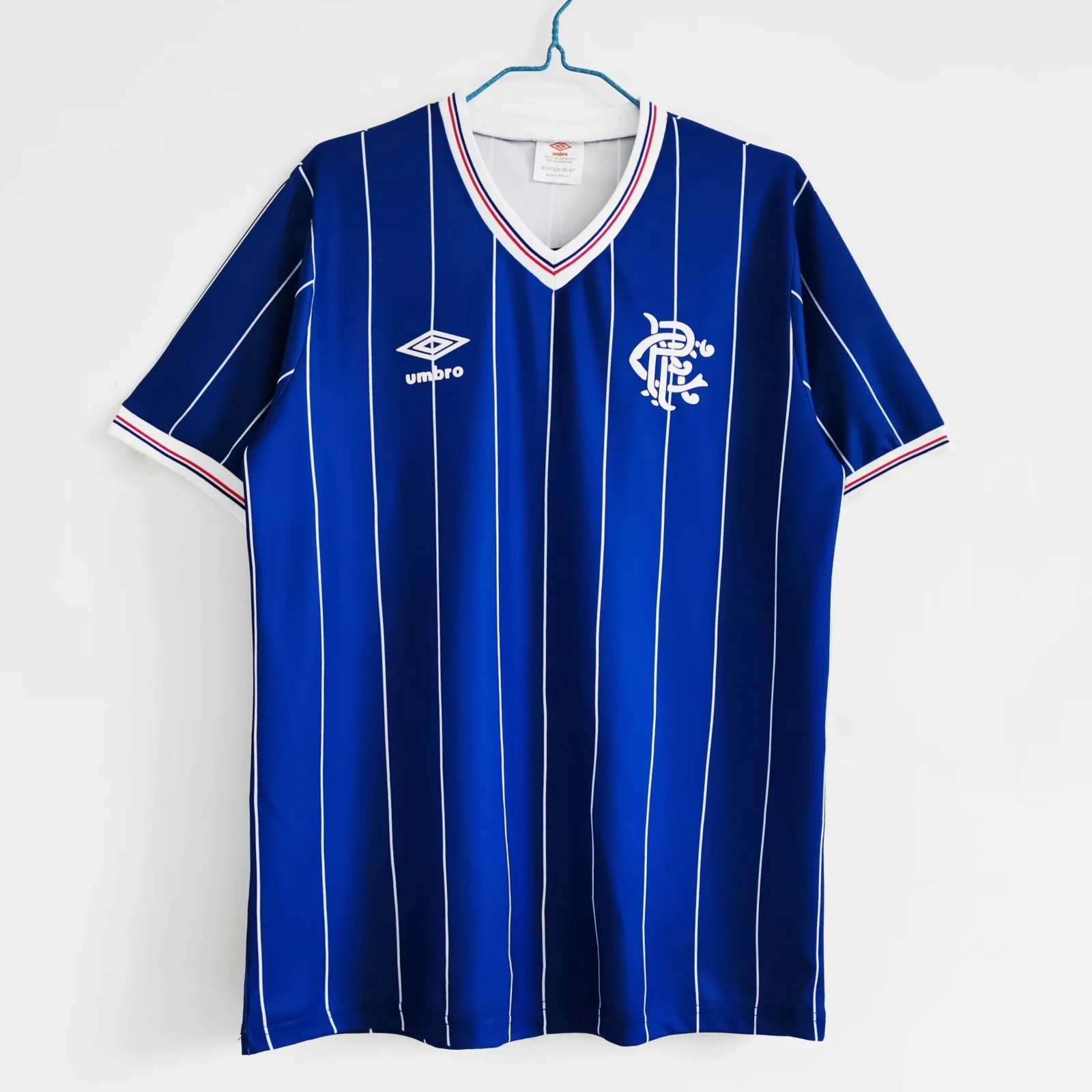 Retro 82-83 Rangers home soccer jersey