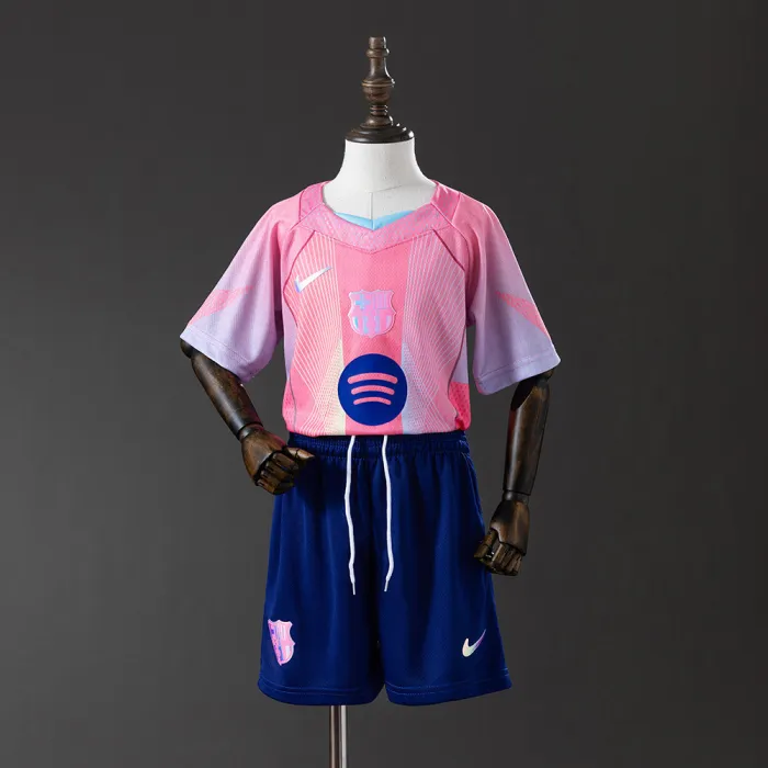 Kids Barcelona Jersey 25/26 Fourth Football Kit