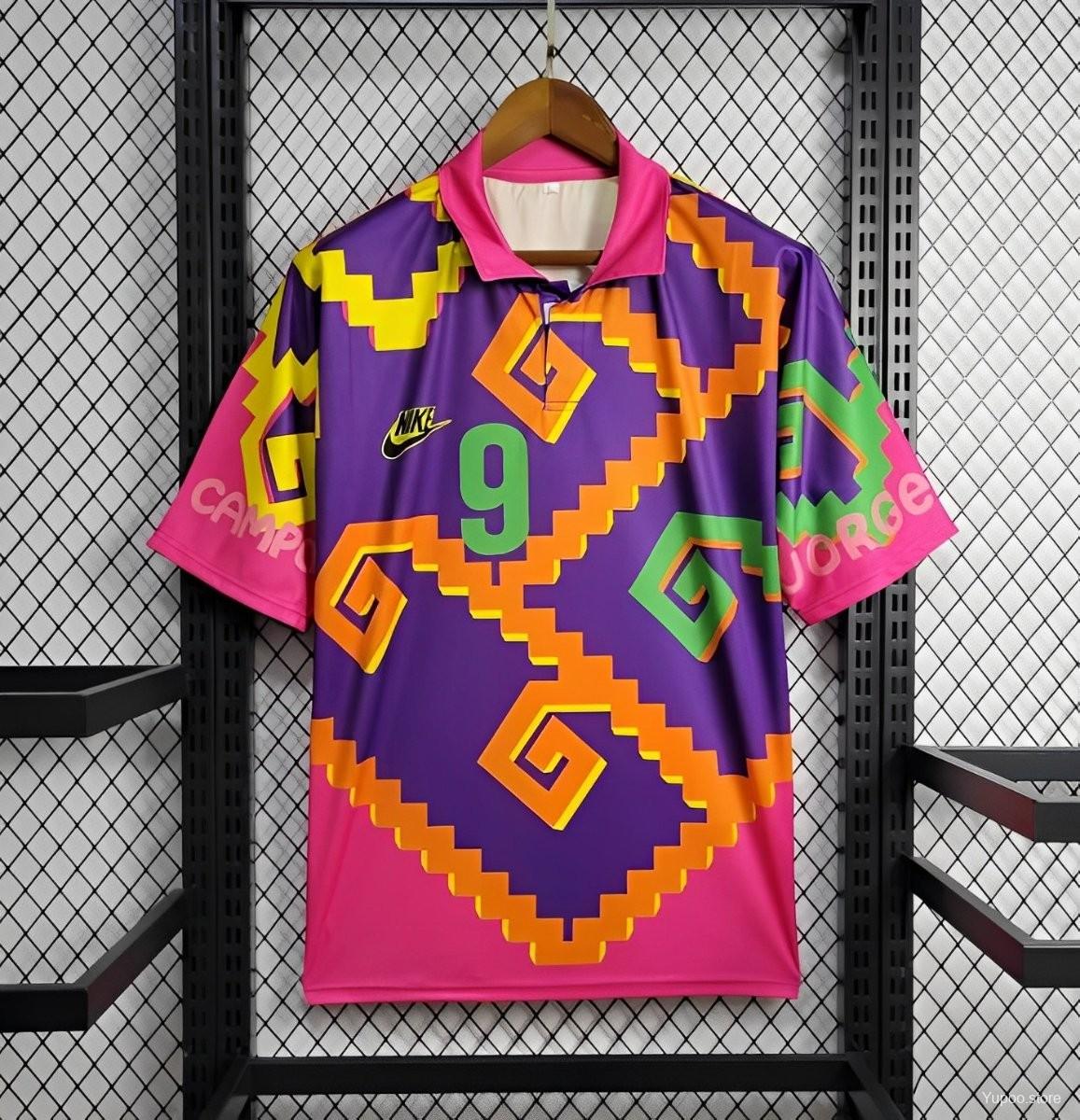 1995 Retro Mexico CAMPOS 9 Home Orange Jersey